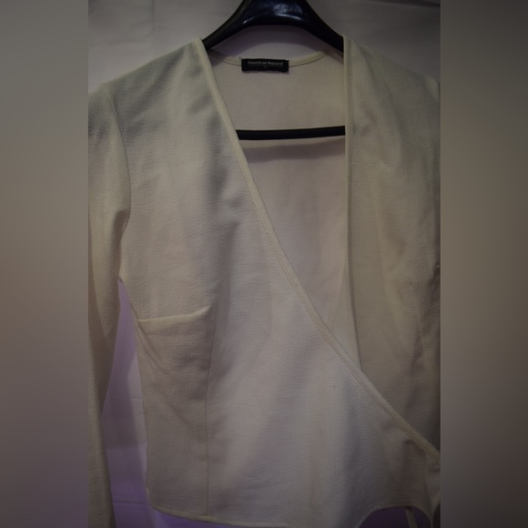 White American apparel wrap crop top- $7 - Picture 2 of 3